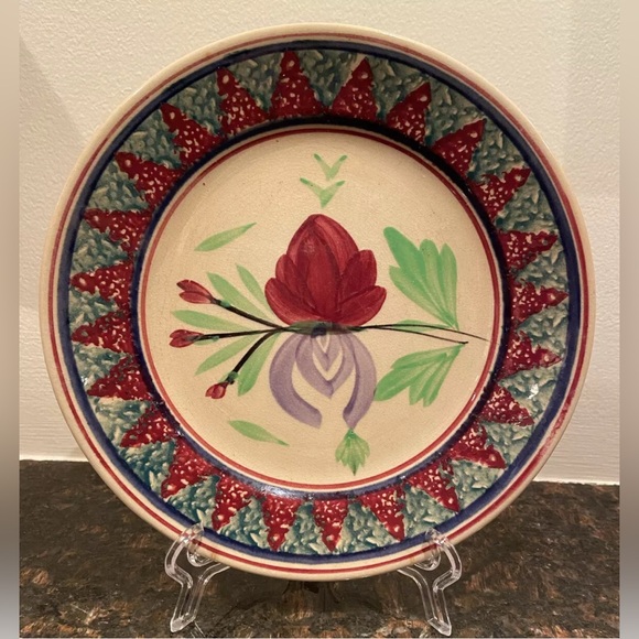 Antique Flowers Plate Petrus Regout & Co Maastricht Made In Holland 19th Century